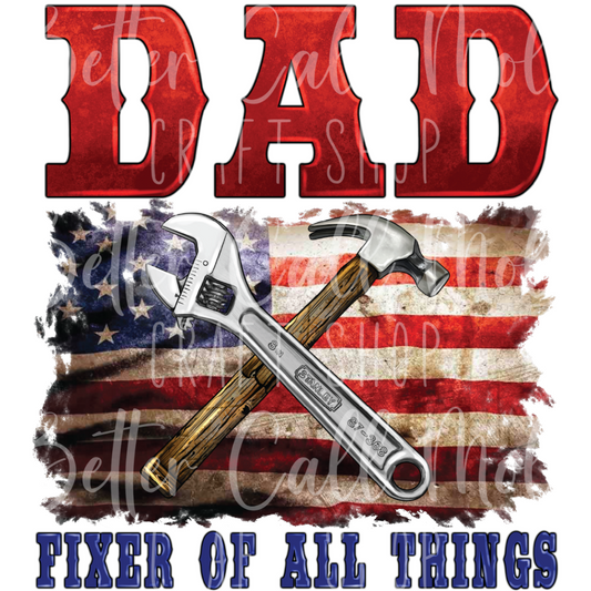 Dad Fixer of All Things UV DTF Decal
