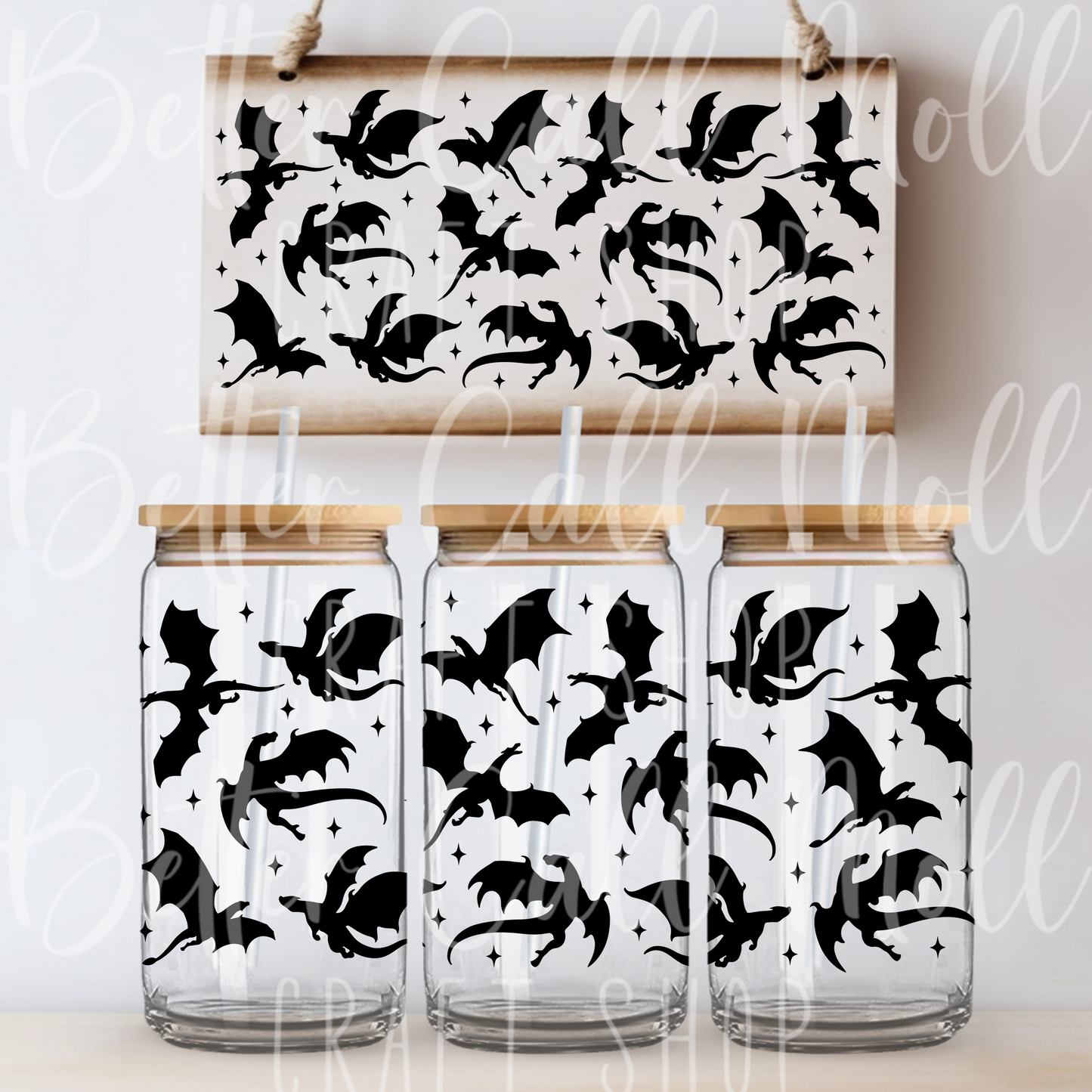 W133 - Flying Dragons UV DTF 16oz Tumbler Wrap