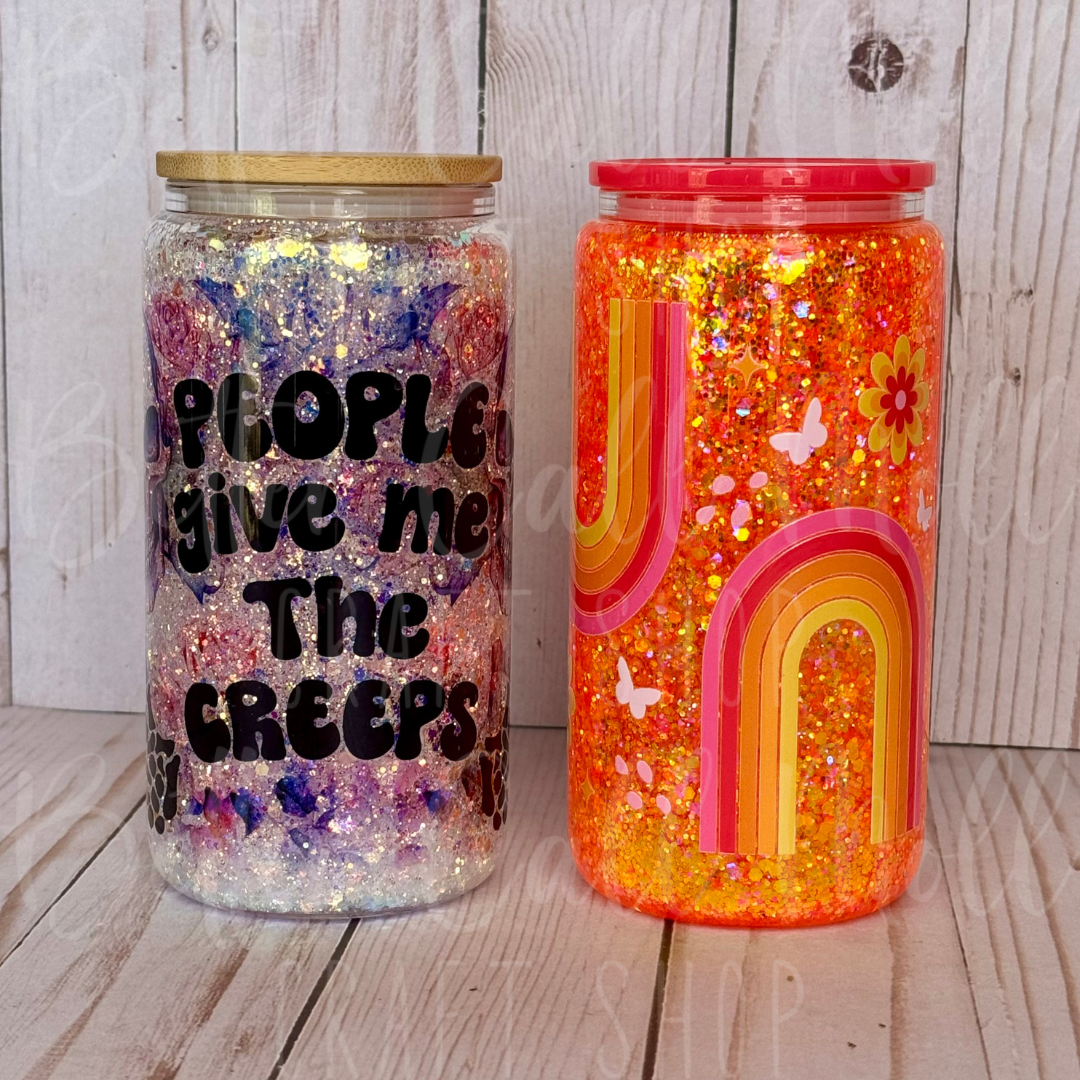 12oz SNOW GLOBE Glass Sublimation Tumbler