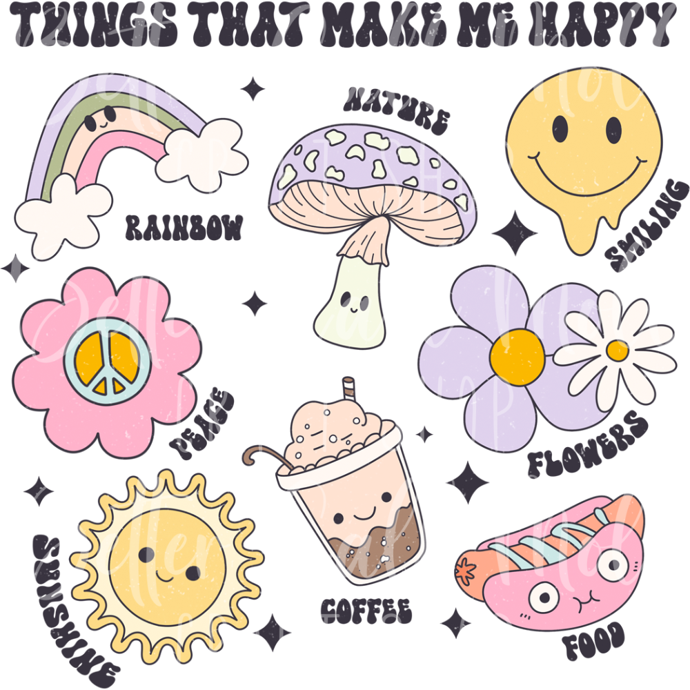 D181 - Things that Make Me Happy UV DTF Decal