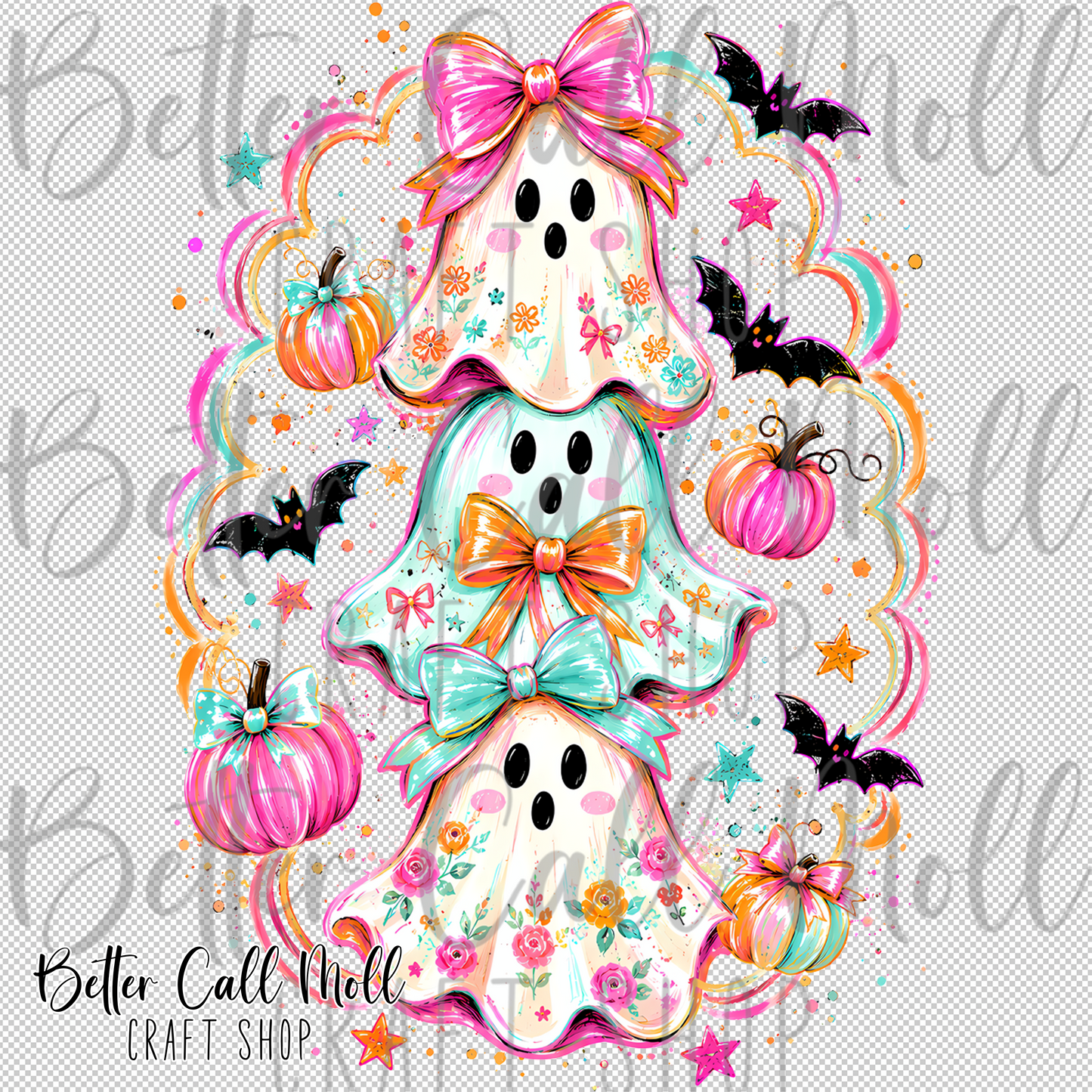 Cute Ghost Stack UV DTF Decal
