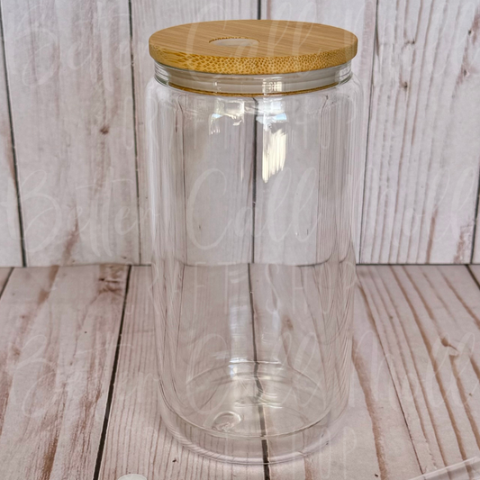12/16oz Glass SNOW GLOBE Sublimation Tumbler