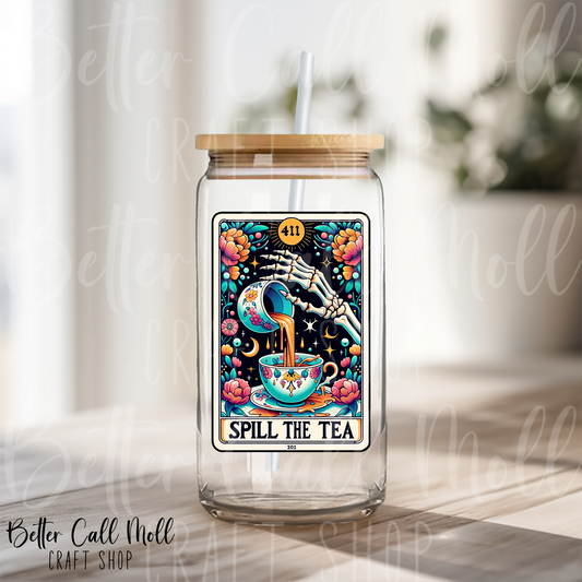 Spill the Tea Tarot UV DTF Decal