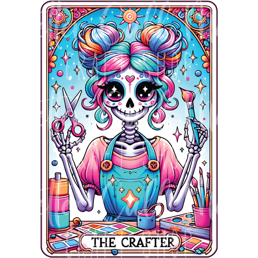 D024 - The Crafter Tarot Card UV DTF Decal