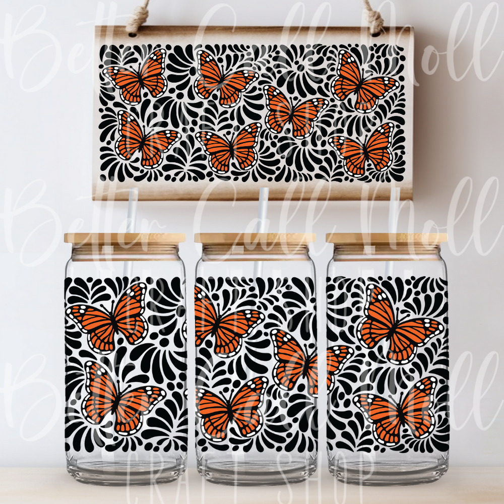 W020 - *CLEARANCE* Monarch Butterflies UV DTF 16oz Tumbler Wrap