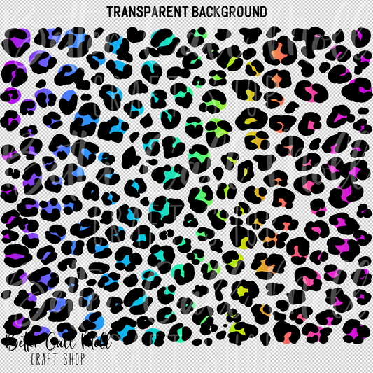 Colorful Leopard Print UV DTF 20/30oz Skinny Tumbler Wrap