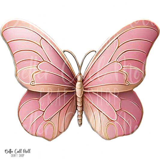 D031 - Pink Butterfly UV DTF Decal
