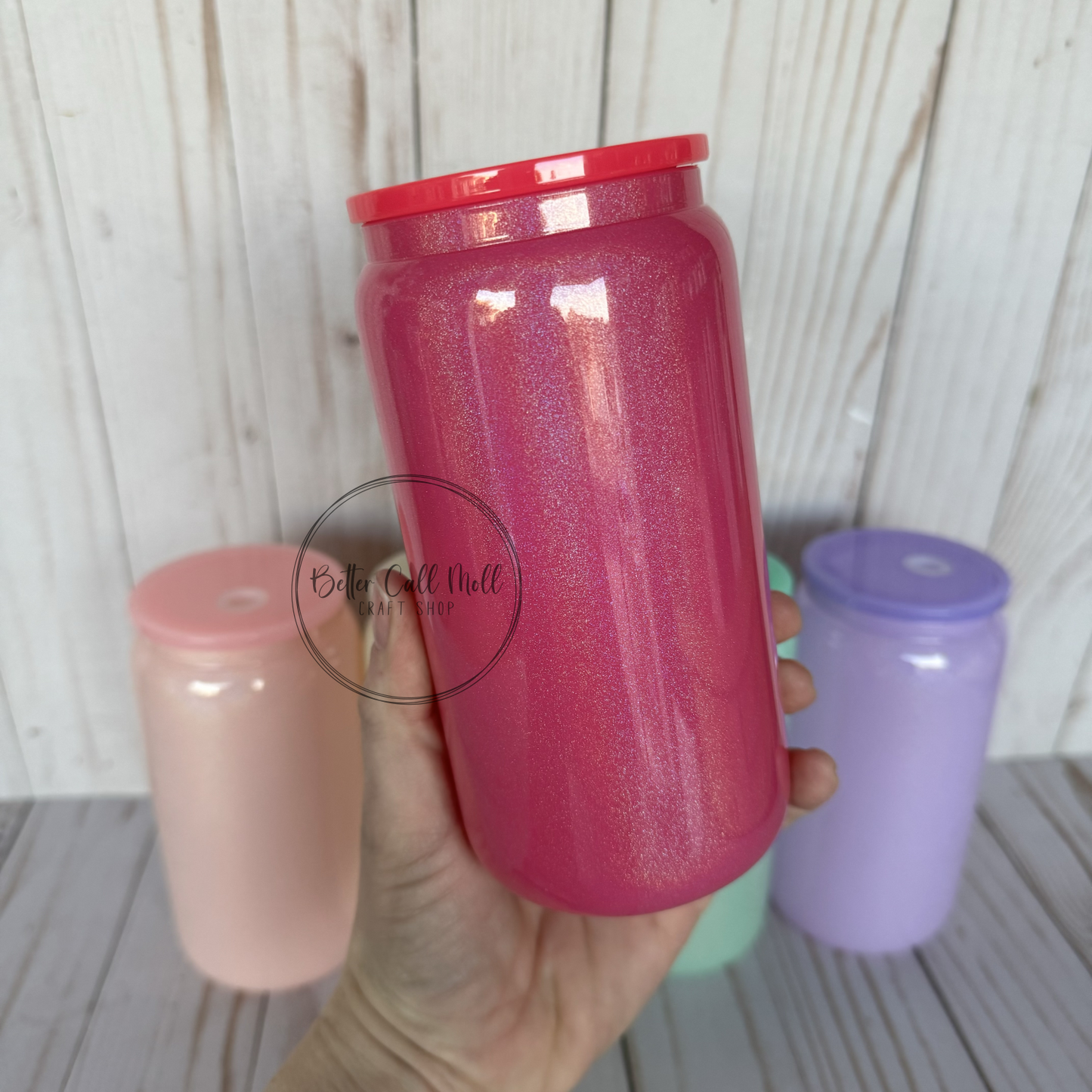 16oz Holographic Shimmer GLASS Sublimation Tumbler