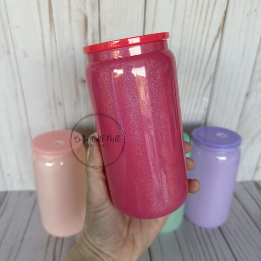 16oz Holographic Shimmer GLASS Sublimation Tumbler