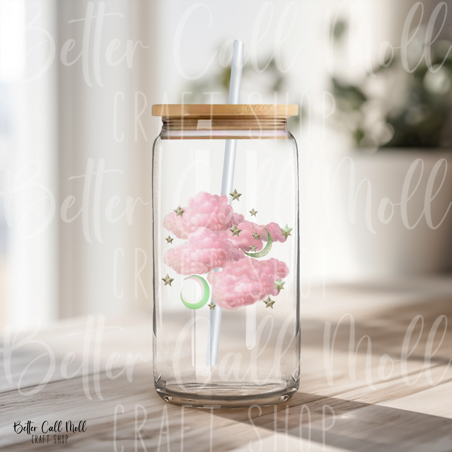 D133 - Pink Clouds UV DTF Decal