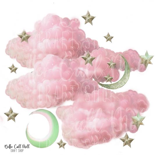 D133 - Pink Clouds UV DTF Decal