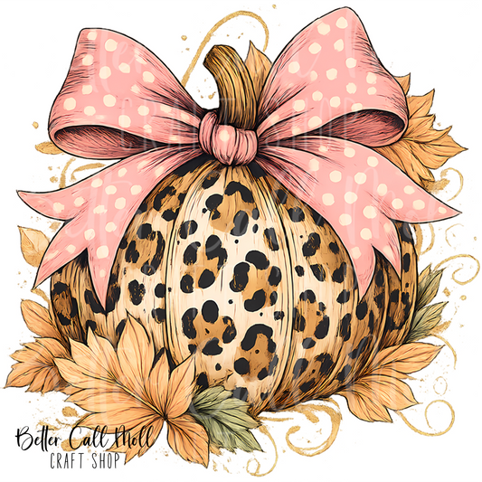 Leopard Print Pumpkin UV DTF Decal