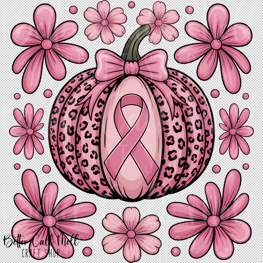 Breast Cancer Pumpkin UV DTF Decal