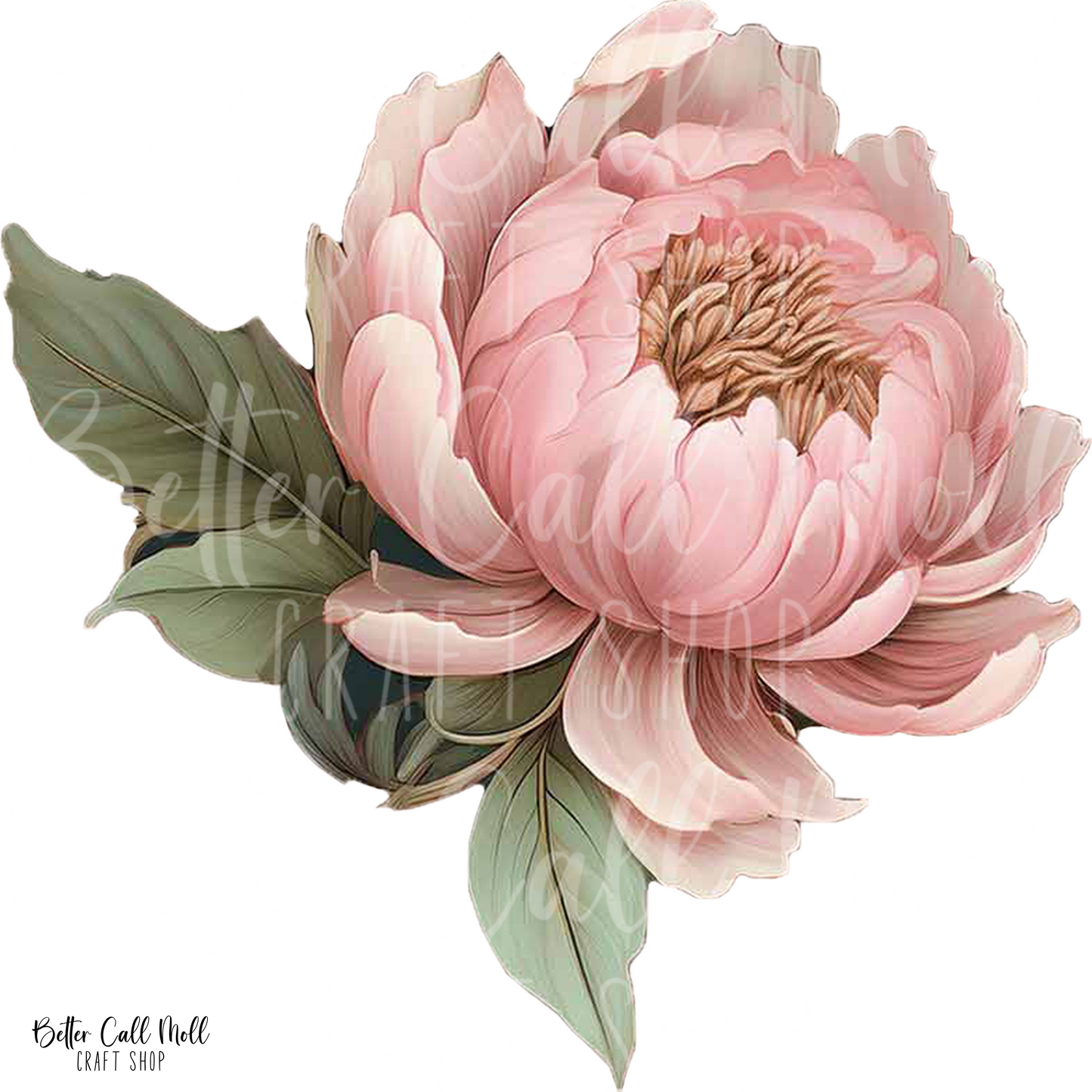 D125 - Pink Peony UV DTF Decal