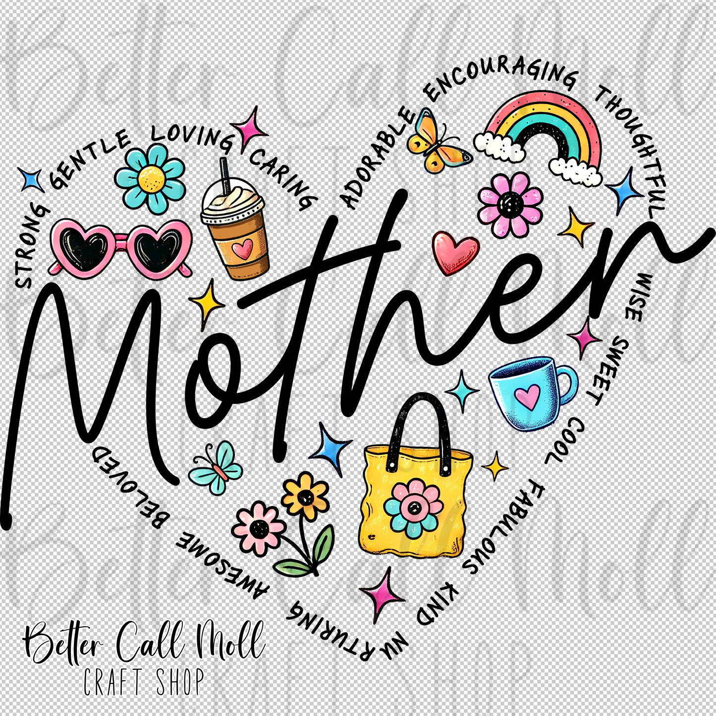 Mother Heart UV DTF Decal