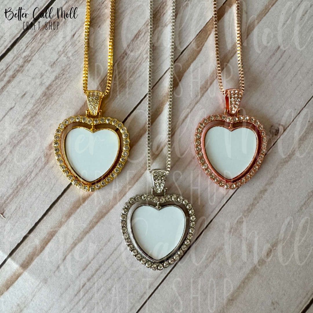 Rotating Heart Necklace Sublimation Blank – Better Call Moll Craft