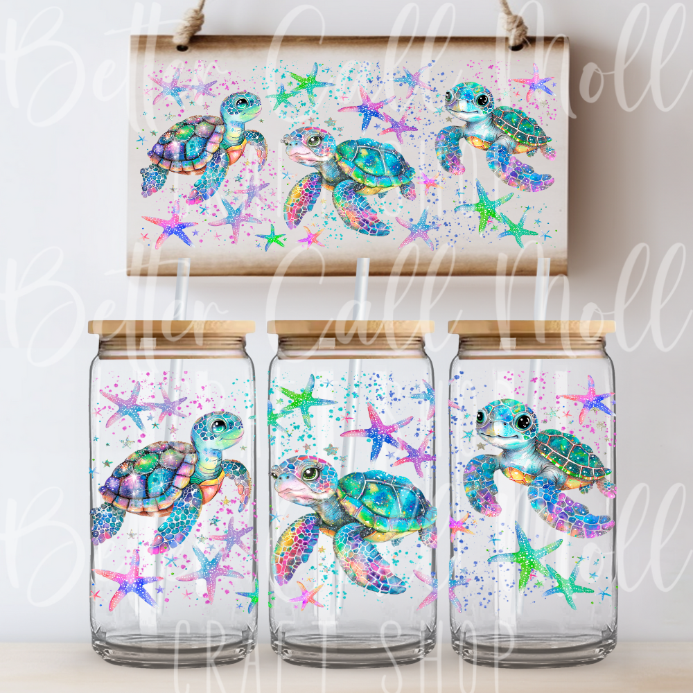 Sea Turtles UV DTF 16oz Tumbler Wrap