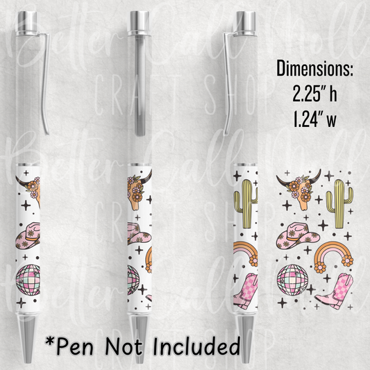 P01 - Western Charm UV DTF Pen Wrap
