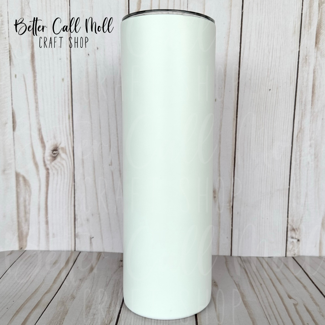 20oz Blue Glow-in-the-Dark Skinny Sublimation Tumbler