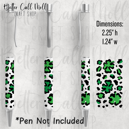Leopard Spot Shamrock UV DTF Pen Wrap