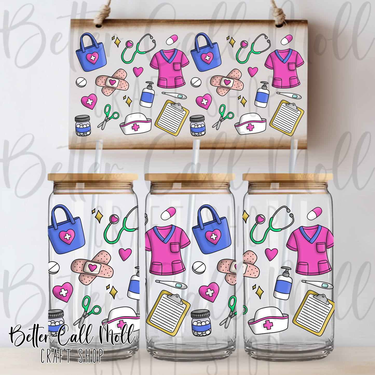 Nurse Elements UV DTF 16oz Tumbler Wrap