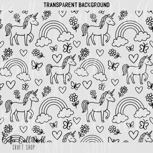 Unicorns and Rainbows UV DTF 20/30oz Skinny Tumbler Wrap