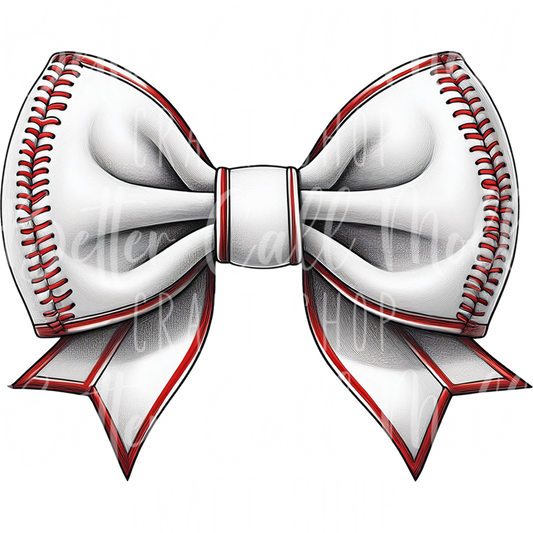 Baseball Bow UV DTF Decal