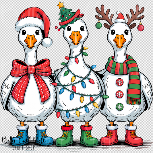 Christmas Geese UV DTF Decal