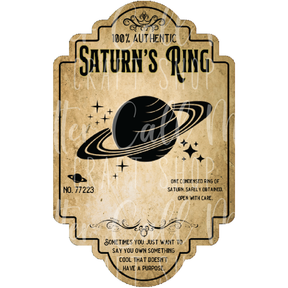 D112 - Saturn's Ring Label UV DTF Decal