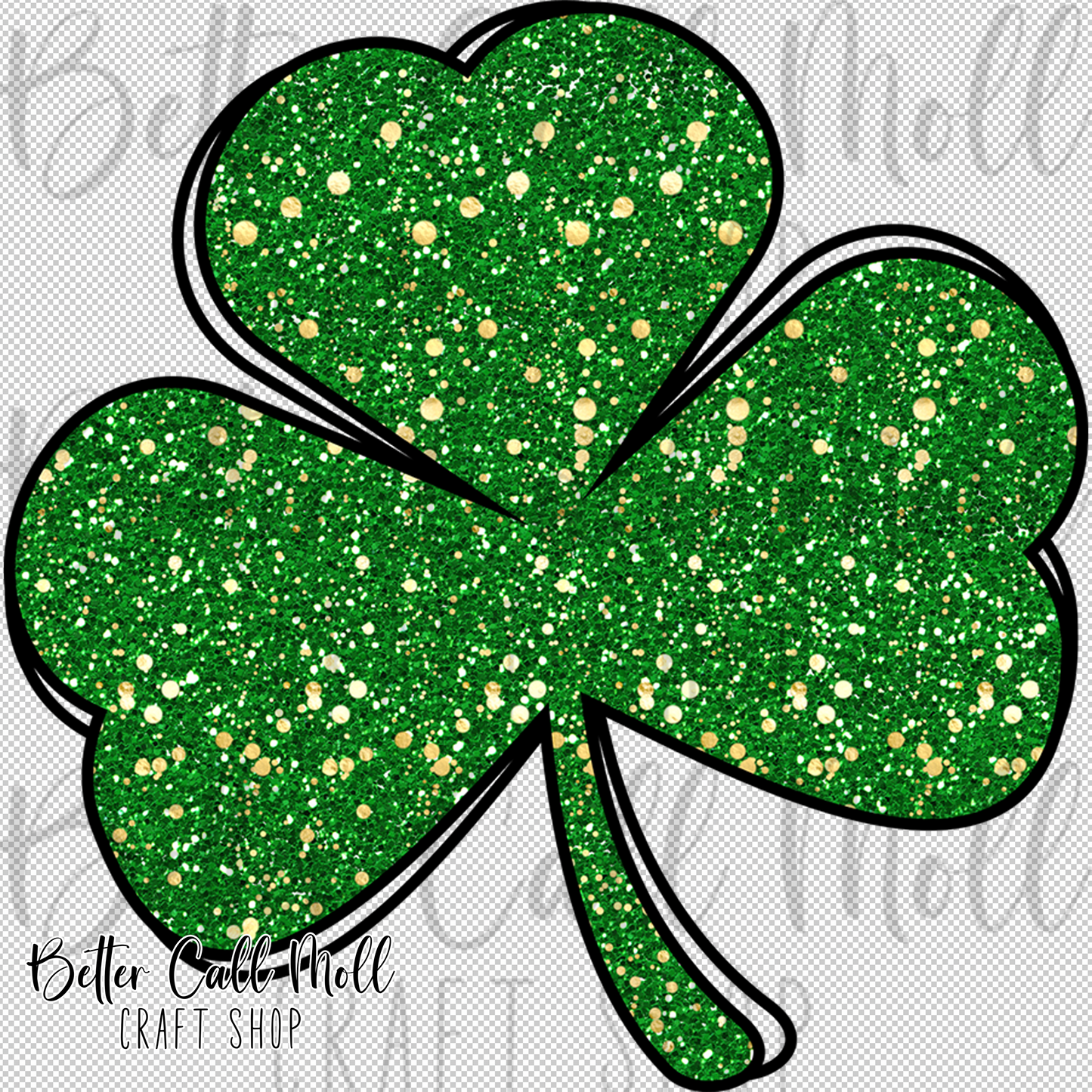 Sparkle Shamrock UV DTF Decal