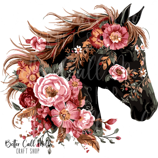 Floral Horse UV DTF Decal
