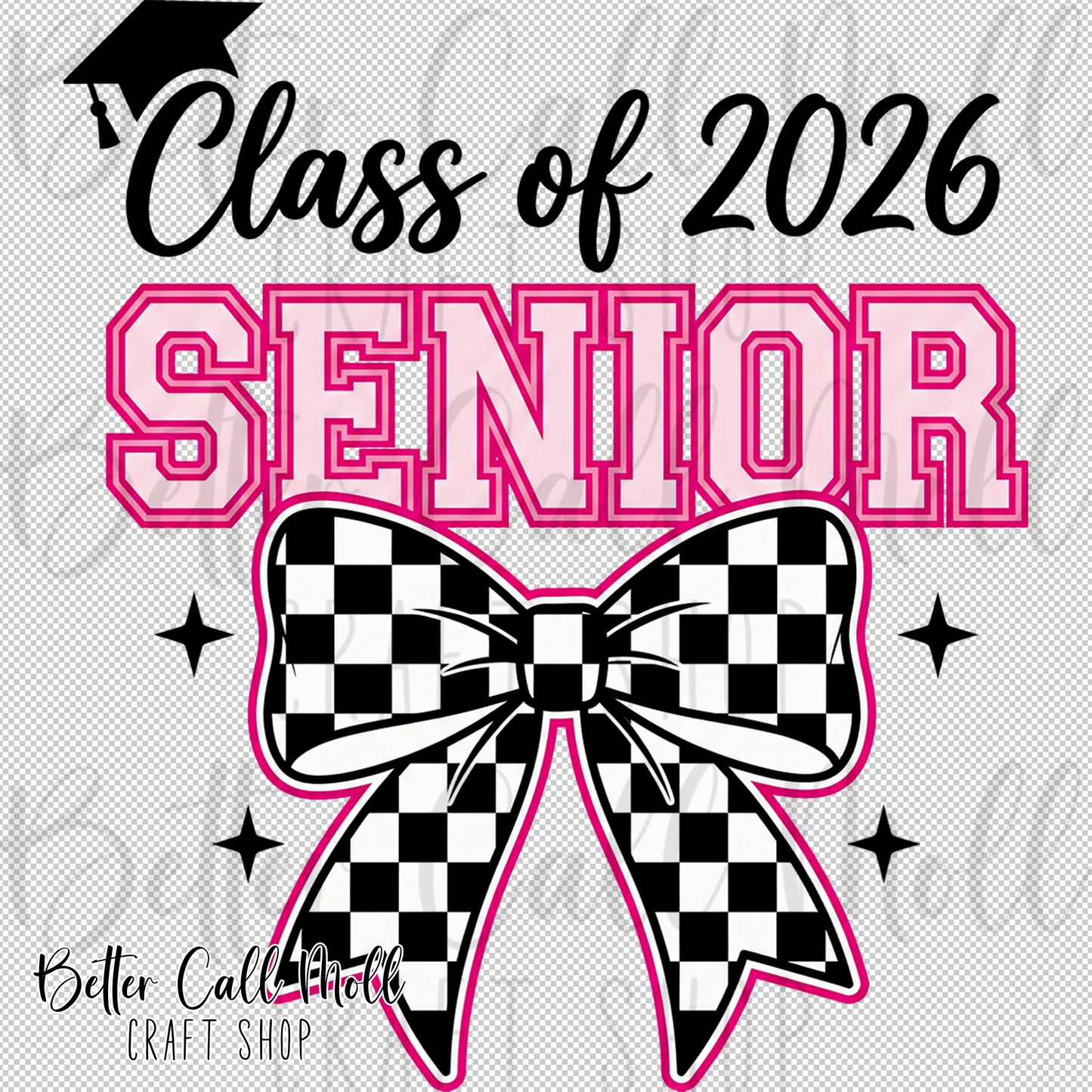 Class of 2026 Senior Bow UV DTF Decal