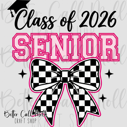 Class of 2026 Senior Bow UV DTF Decal