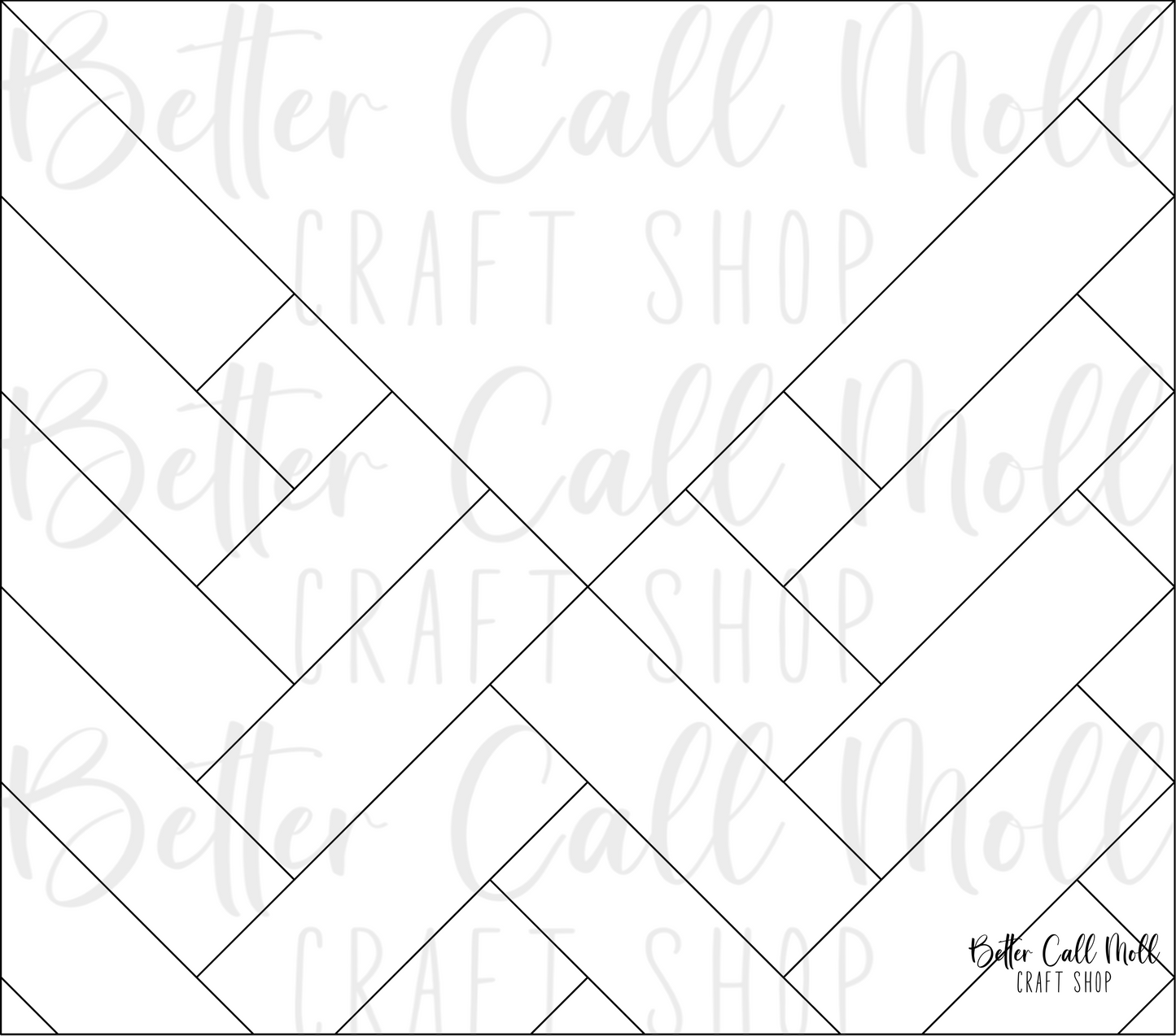 V Split Herringbone Digital Tumbler Template