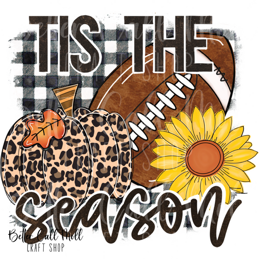 Tis the Season Football Fall UV DTF Decal