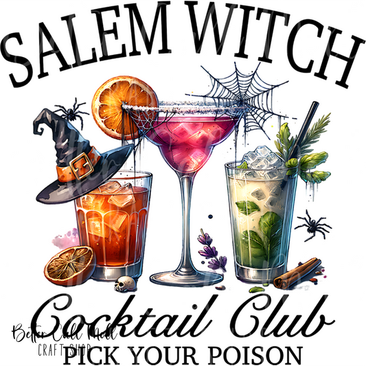 Salem Witch Cocktail Club UV DTF Decal