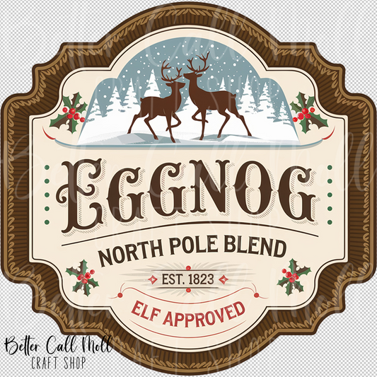 Eggnogg Label UV DTF Decal