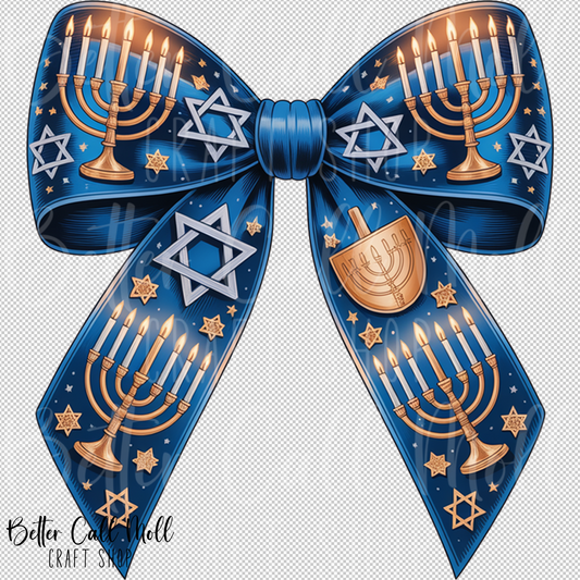 Hannukah Bow UV DTF Decal