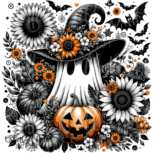 Floral Witch ghost UV DTF Decal