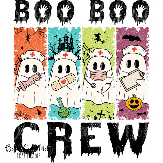 Boo Boo Crew Black Text UV DTF Decal