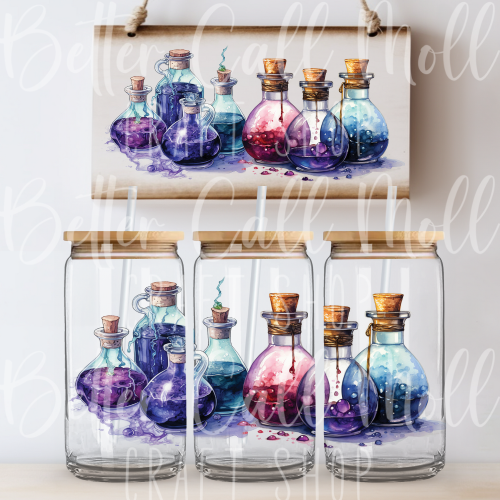 Potion Bottles UV DTF 16oz Tumbler Wrap