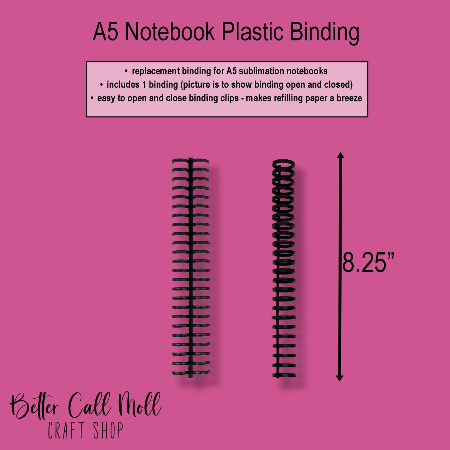 Plastic Binding for A5 Notebook