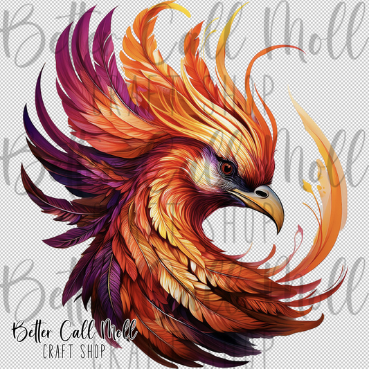 Phoenix Head UV DTF Decal