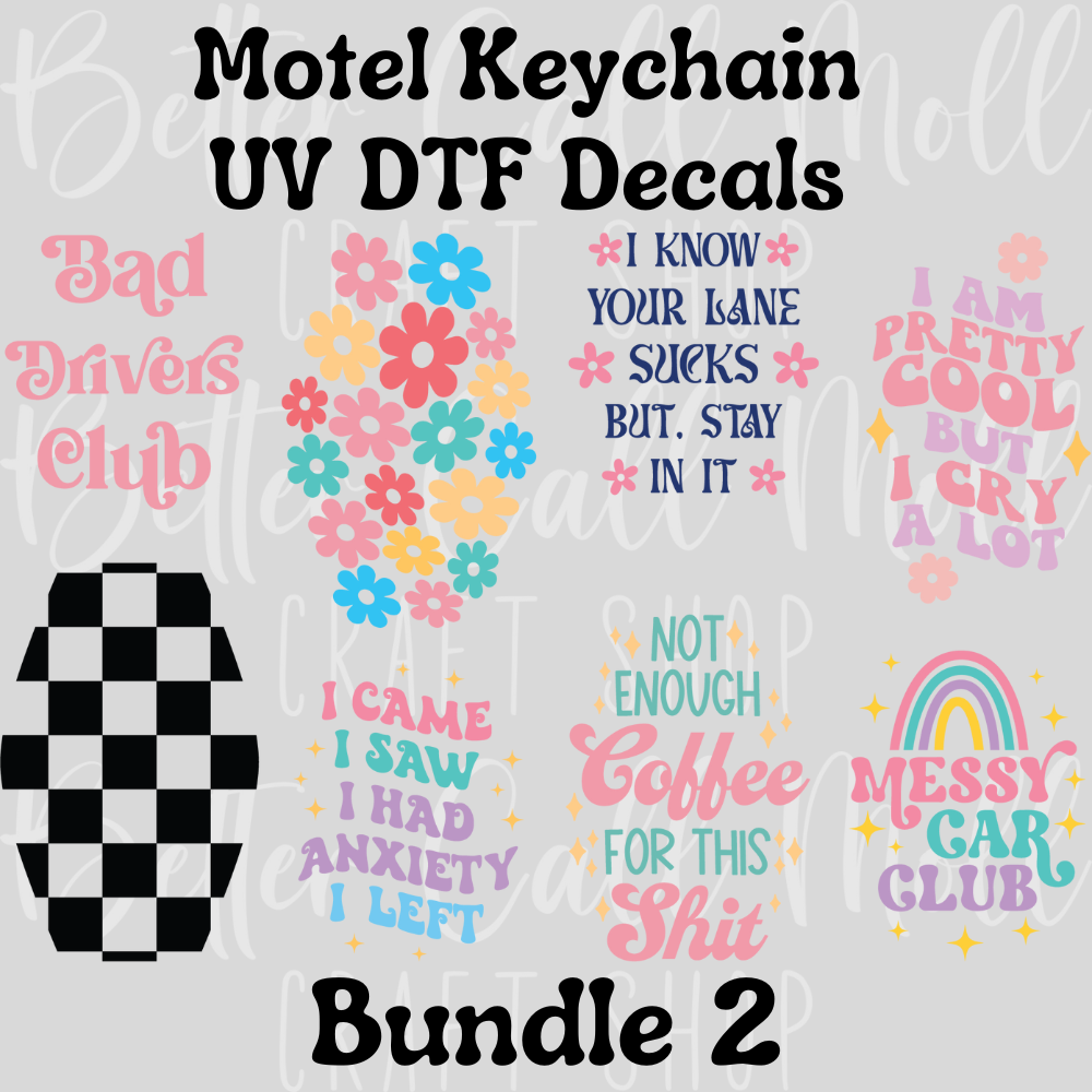 W066 - Motel Keychain UV DTF Decal Bundle 2