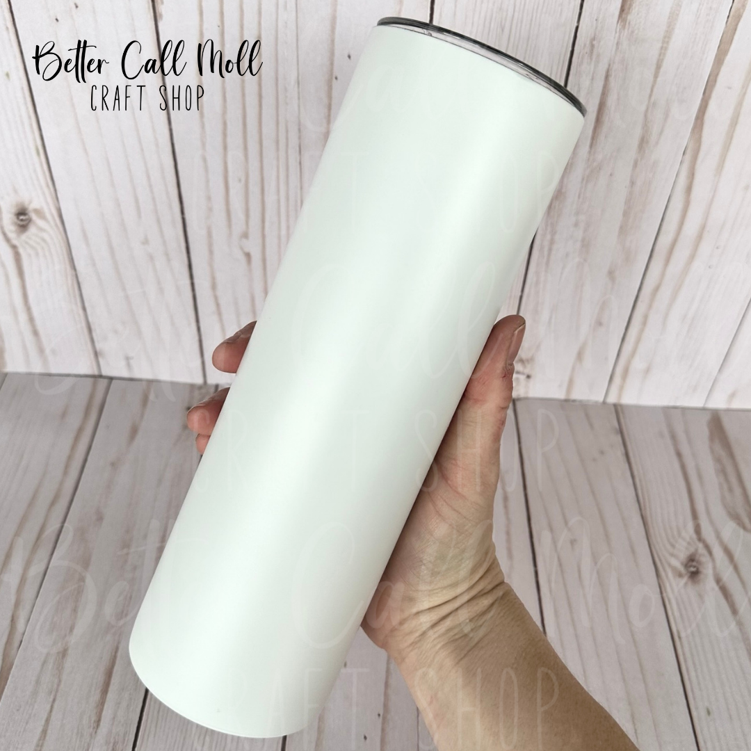 20oz Blue Glow-in-the-Dark Skinny Sublimation Tumbler