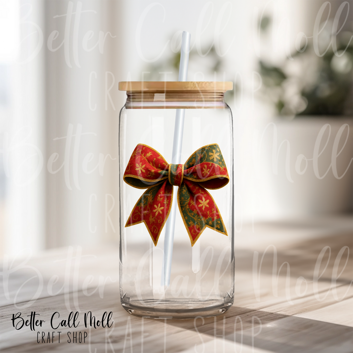 Christmas Bow UV DTF Decal