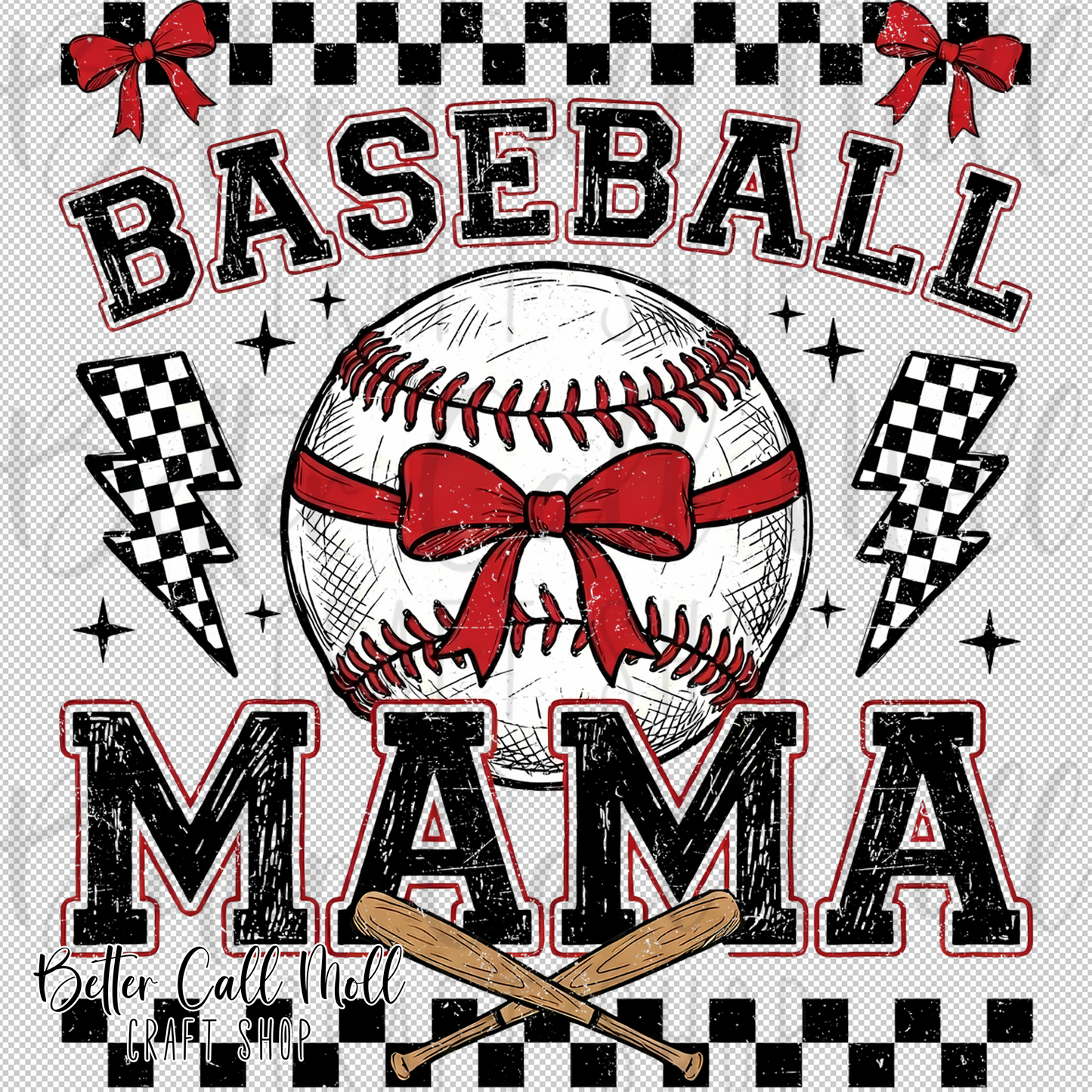 Baseball Mama 2 UV DTF Decal