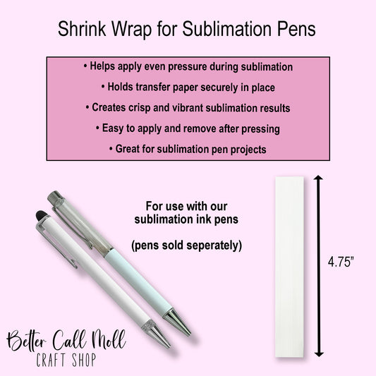 10 Pack of Shrink Wrap for Sublimation Ink Pens