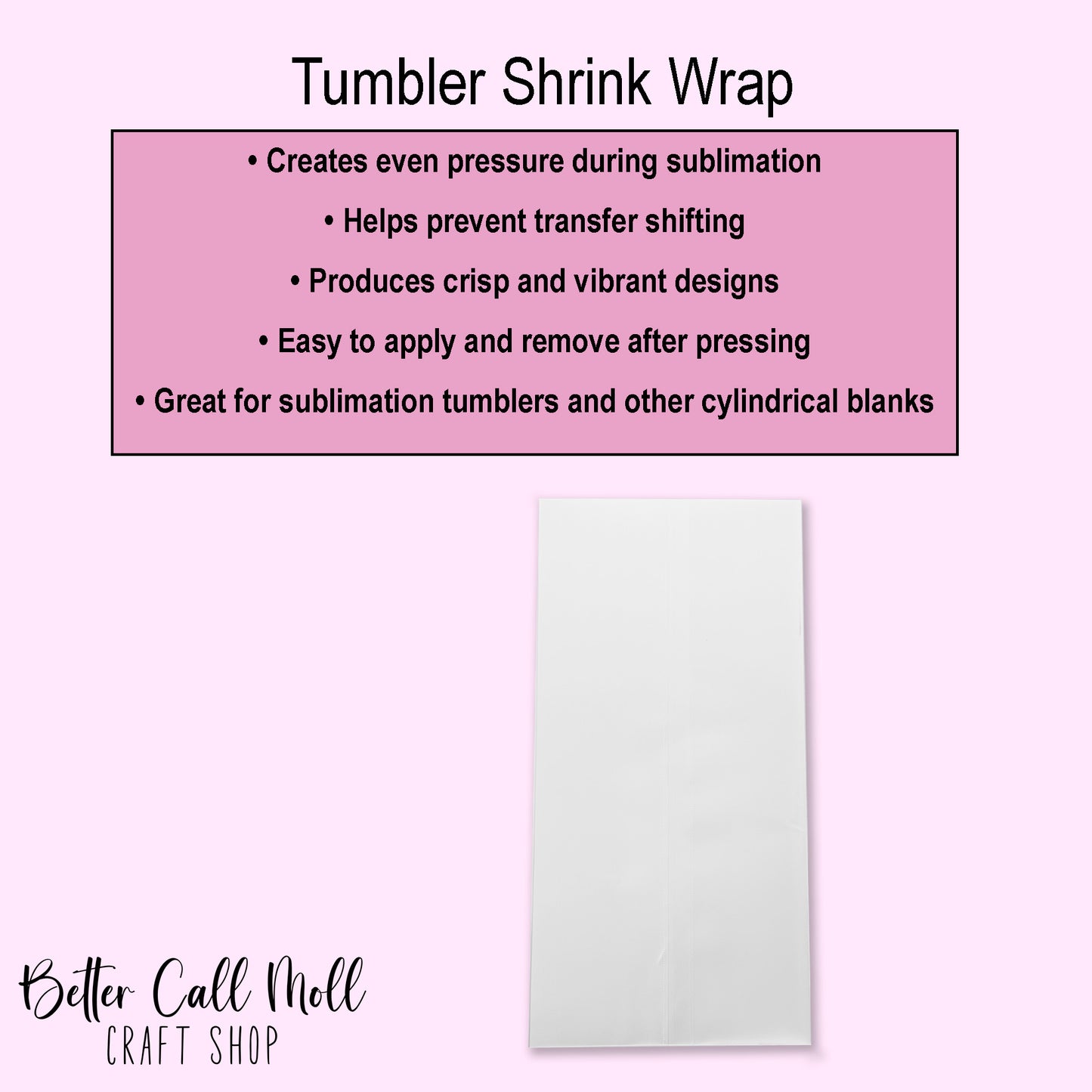 25 Pack of Sublimation Shrink Wrap for Tumblers