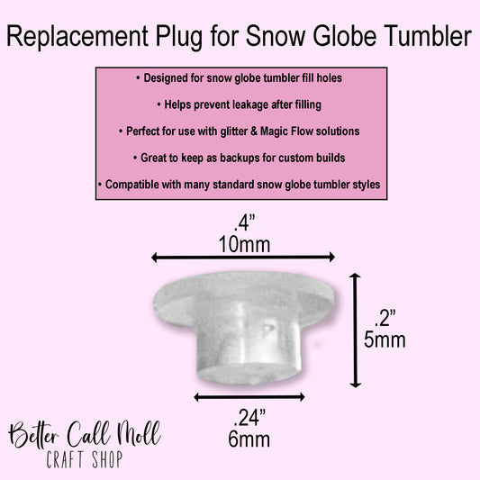 Replacement Plugs for Snow Globe Tumblers